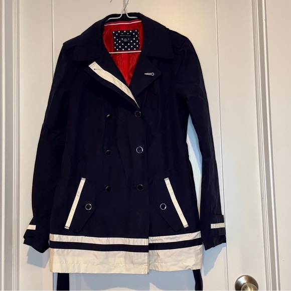 Tommy Hilfiger Jackets & Blazers - Tommy Hilfiger Navy and White Trench Coat